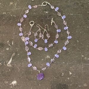 Elegant Amethyst and Silver Jewelry Set